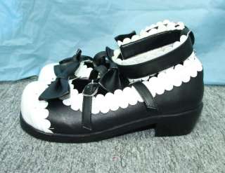 Sweet Lolita black & white flats shoes US 5.5   10.5  