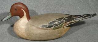   Hand CARVED/Painted Wood DRAKE PINTAIL Duck DECOY,from Orvis?  