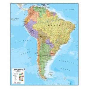   South America Laminated Wall Map   39W x 47H in.