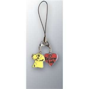  Yellow Lab Dog Dangle Cell Phone Charm Jewelry