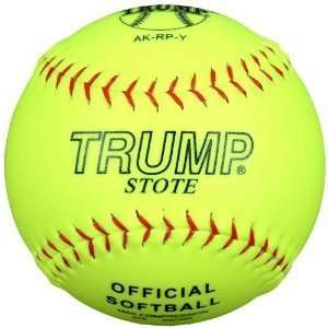   Inch Red Stitch Yellow Synthetic Leather Softball