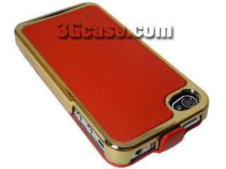 Item 1 x Red Leather Flip Case for iPhone 4