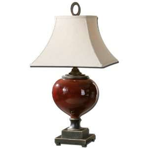 Uttermost 32.5 Anka Lamps Lightly Distressed Burgundy Ceramic With 