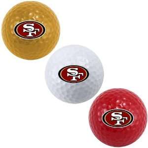  NFL San Francisco 49ers 3 Pack Team Color Golf Balls 
