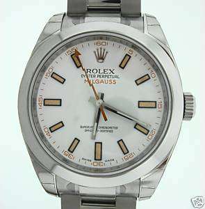 Rolex 11640 Milgauss Mens Steel Watch White Dial   HOT  