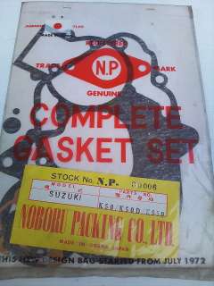 Suzuki K50 K50D KS50 Gasket Set NOS Japan  