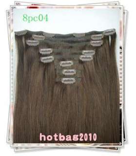   Human Hair Clip In Extensions 10 colored availble 20Long 100g  