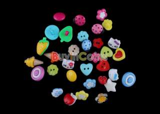 100 Cute Baby Clothes Cartoon Color Mixed Sewing Buttons Scrapbooking 