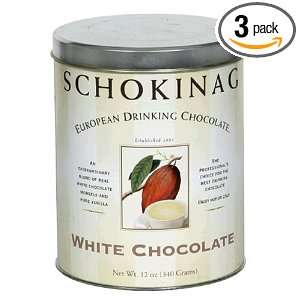 Schokinag European Drinking Chocolate, White Chocolate, 12 Ounce Cans 
