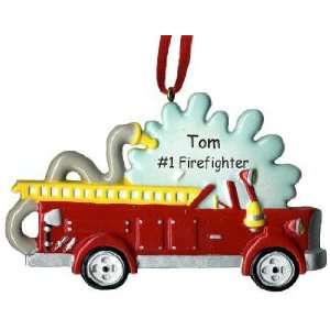  Personalized Fire Truck Christmas Ornament