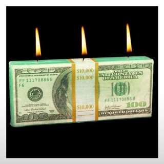 Money To Burn $100 Dollar Bill Shaped Candle  