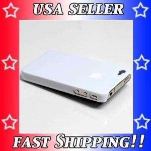 White Rubberized Hard Case Back Cover For iPhone 4 4G  
