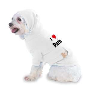  I Love/Heart Paris Hooded T Shirt for Dog or Cat LARGE 