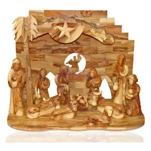  50cm Large Faceless Olive Wood Nativity Set Everything 
