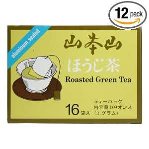 Yamamotoyama Hojicha Roasted Green Tea, 16 Count Boxes (Pack of 12)