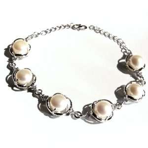  Freshwater Cultured Pearl Silver Bracelet Jewelry