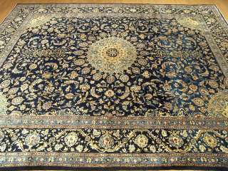10x13 Antique Handmade Soft Wool Persian Isfahan Rug  
