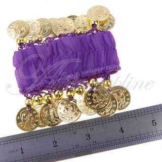 Belly Dance Arm Wrist Anklet Cuff Bracelets Gold Coins  