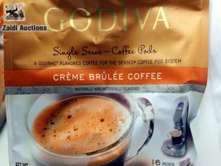 GODIVA CHOCOLATIER CREME BRULE COFFEE 16 PODS  