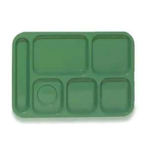  GET ABS Forest Green 6 Section Left Handed Tray   10 X 14 