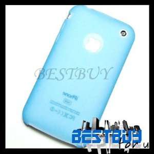  BLUE Silicone soft case cover skin for iPhone 3G 3GS 8GB 