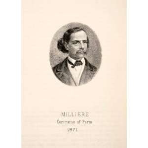  1871 Lithograph Jean Baptiste Milliére Journalist Paris 