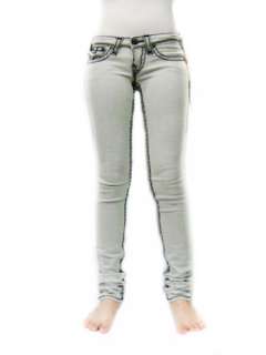NWT TRUE RELIGION Womens Slim Skinny Julie Black Stitch Super T Jeans 