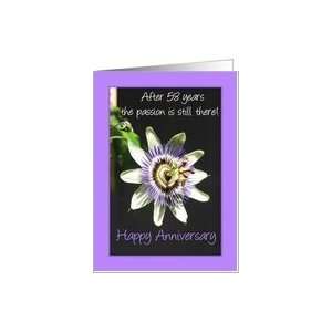  58th Anniversary passion flower Card Health & Personal 