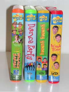   OF 4 VHS TAPES DANCE PARTY YUMMY YUMMY WIGGLE TIME SAFARI IRWIN  