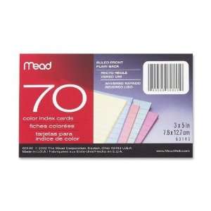   Mead Ruled Colored Index Cards, 3 X 5 Inches (63140)