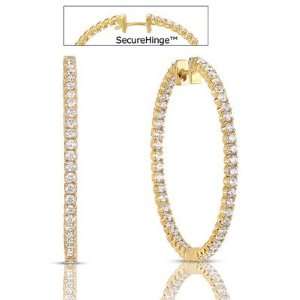  14k Yellow Gold Diamond Hoop Earrings   JewelryWeb 