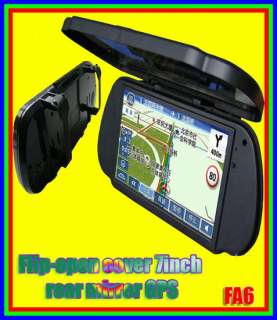 Flip open Cover 7inch Rear Mirror Touch Screen GPS Navigator  