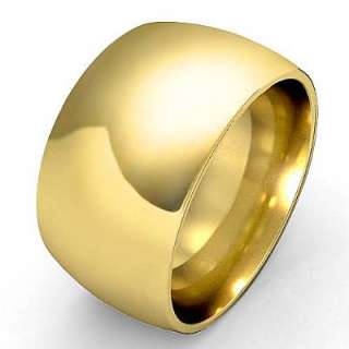 20.4g 9z Men Wedding Ring Band Solid Dome 12m Gold Y18k  