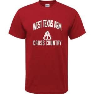West Texas A&M Buffaloes Cardinal Red Youth Cross Country Arch T Shirt