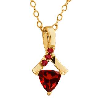 57 Ct Trillion Red Garnet Gold Plated Sterling Silver Pendant  