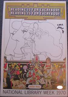 PETER MAX SIGNED AUTOGRAPHED PSA DNA 11x16 POSTER  