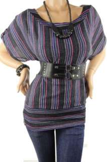 Gorgeous Vertical Striped Top Multi Colored 2X  