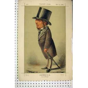  Ayrton 1869 Vanity Fair Colour Cartoon Ape Top Hat