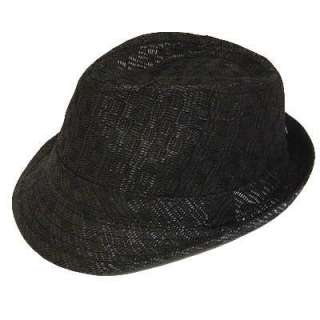 FEDORA TRILBY CHARCOAL GREY WOVEN PAPER HAT SMALL MED  