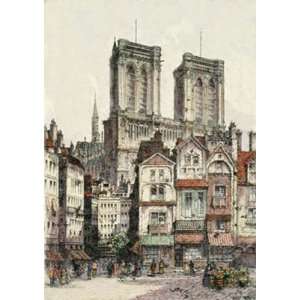 Paris, Notre Dame Cathedral Etching , Topographical 