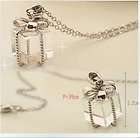 Korean style bow silver giftbox Necklace&Earring Set  