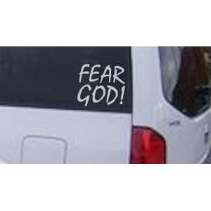 Fear God Christian Car Window Wall Laptop Decal Sticker    White 26in 
