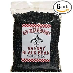   Gourmet Foods Savory Black Bean Soup Mix, 14 Ounce Bags (Pack of 6