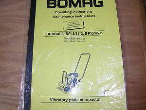 Bomag BP10/36 2 BP15/36 2 BP15 45 2 Operating Manual  