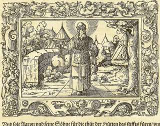 1561  HIGH PRIEST   Virgil Solis woodcut leaf  