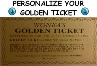 FLAT FEE FOR PERSONALIZING YOUR WILLY WONKA GOLDEN TICKET  