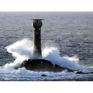 Longships Lighthouse in Huge Swells at Lands End, UK Photographic 