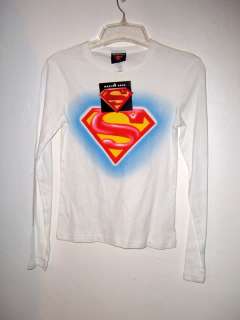 SUPERGIRL T shirt, LONG SLEEVES white PIC SZ S or L  
