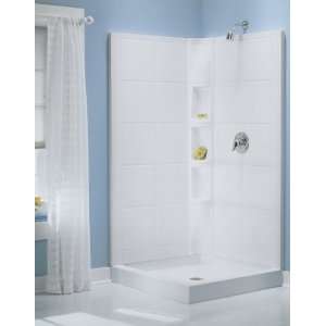   39 x 39 x 79 1/8 Tile Corner Entry Shower, White