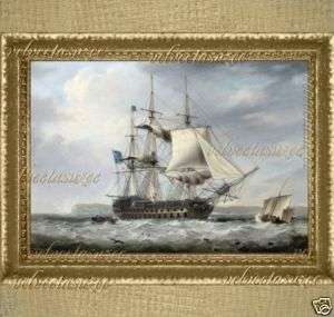 1800s Ship Boat Dollhouse Picture Ocean Seascape Art  